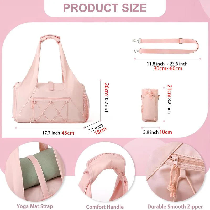 Yoga Mat Bag with Shoe Compartment and Wet Pocket - Versatile Gym Tote with Yoga Strap for Travel and Fitness Essentials